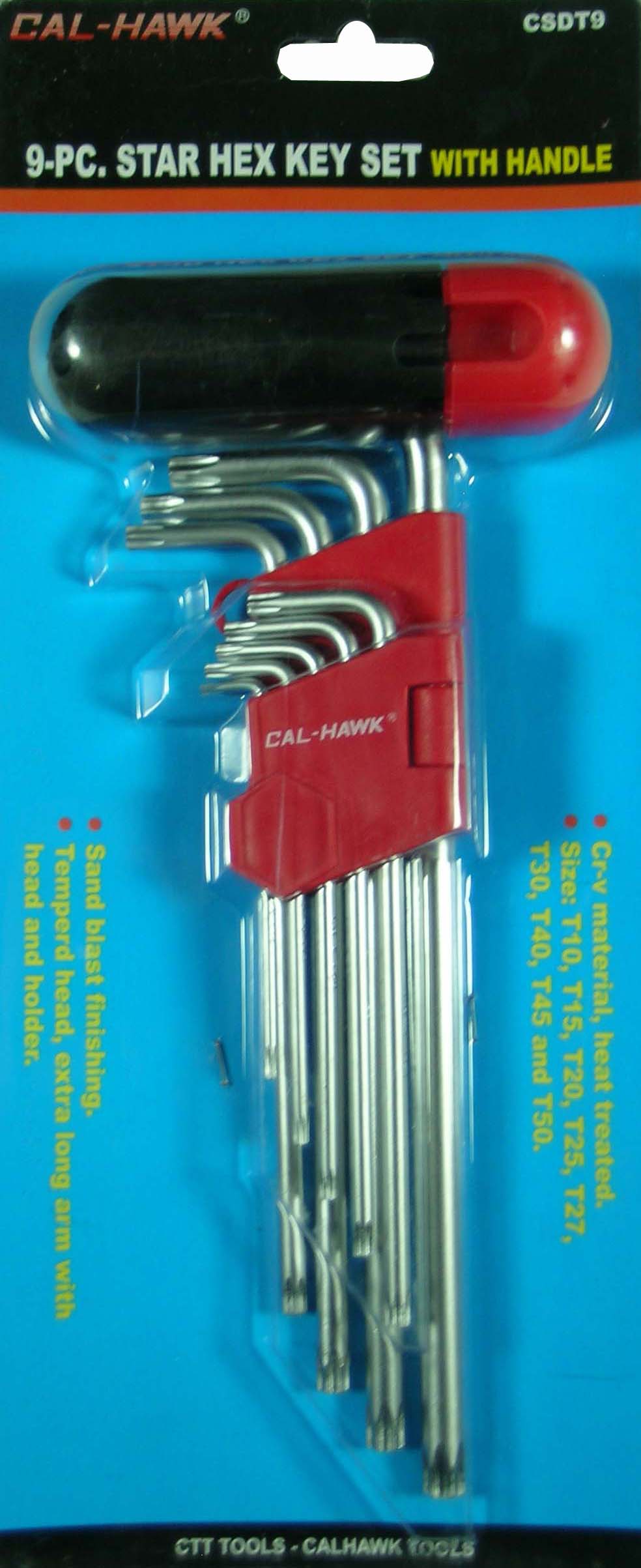 9PC EXTRA LONG STAR KEY SET/HANDLE