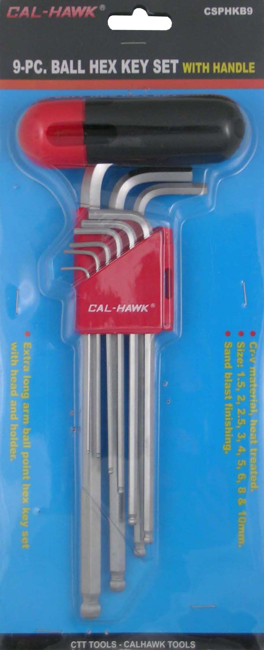 9PC BALL HEX KEY WITH HANDLE M/M