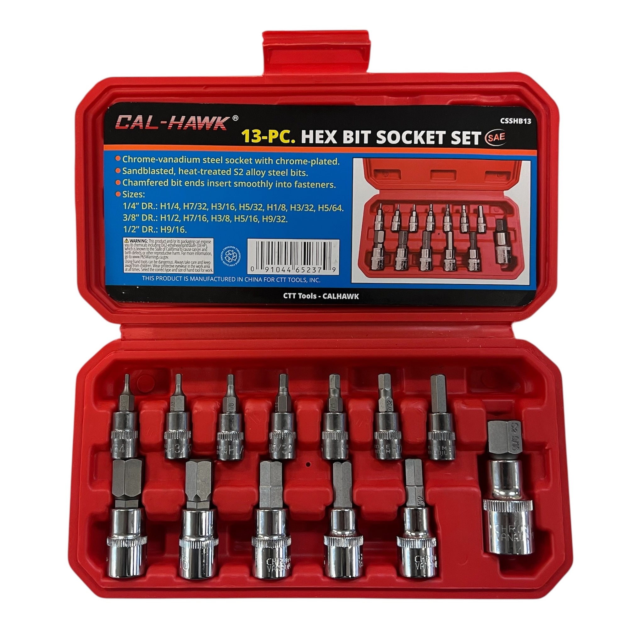 13PC HEX BIT SOCKET SET SAE