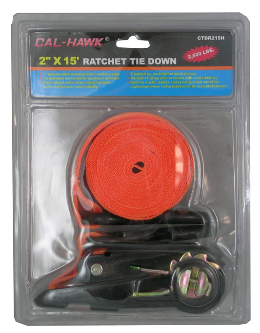 2"X15' RATCHET TIE DOWN W/HOOKS