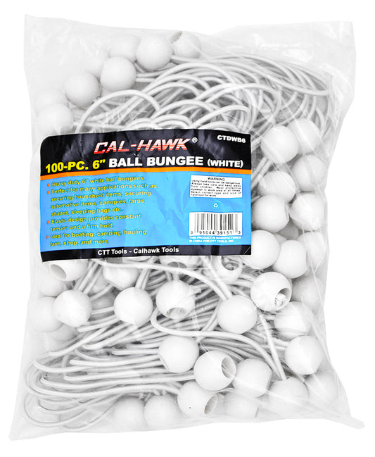 100PC 6" WHITE BALL BUNGI