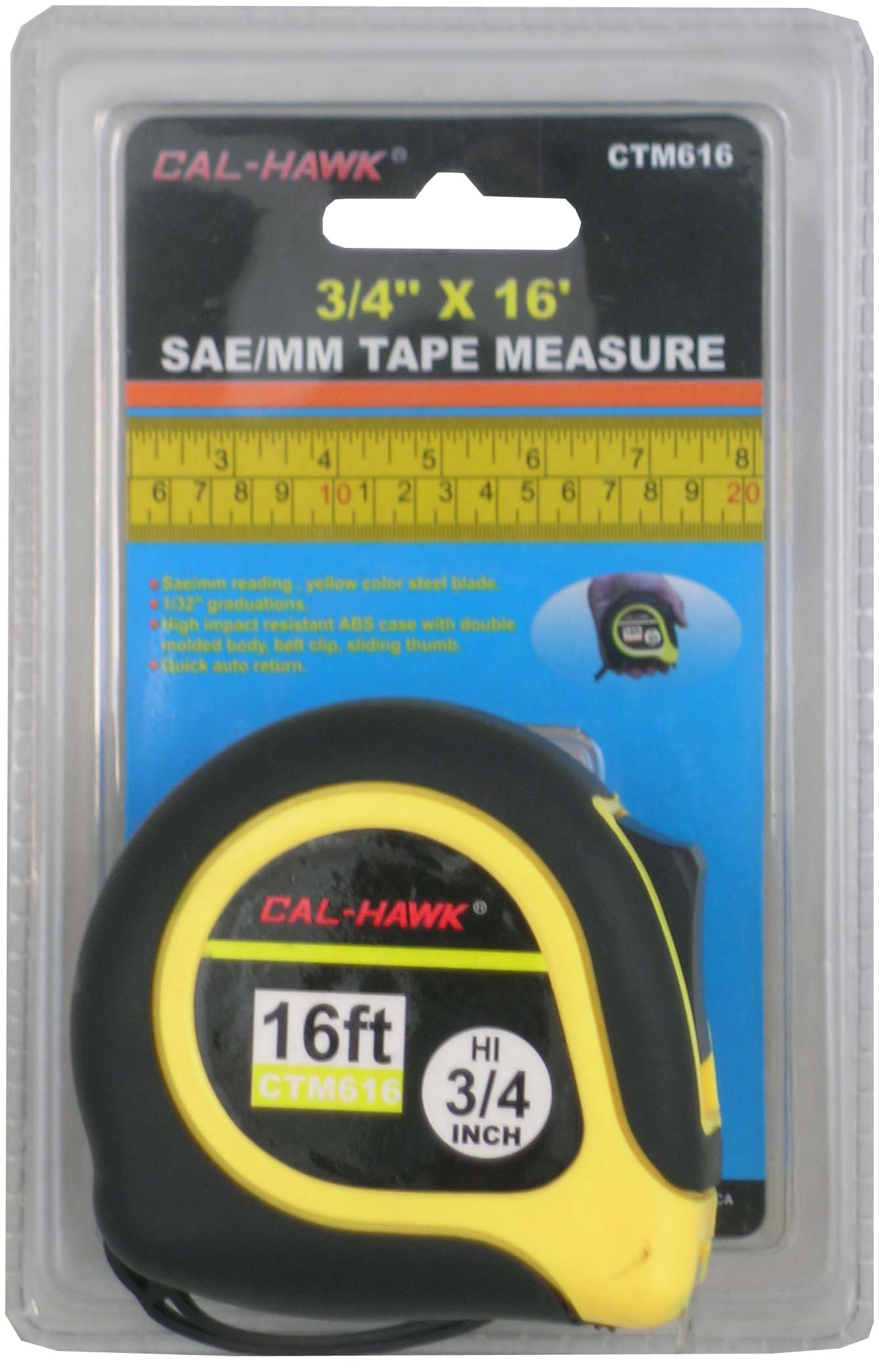 3/4" X 16' SAE/MM TAPE MEASURE