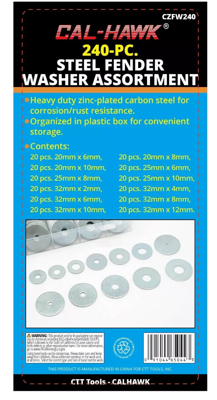 240PC FENDER WASHER ASSORTMENT