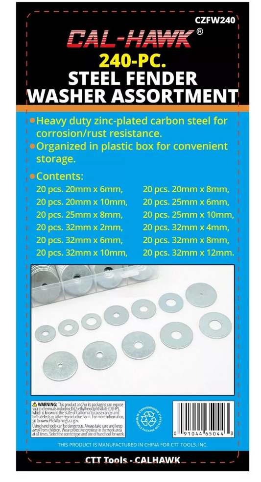 240PC FENDER WASHER ASSORTMENT