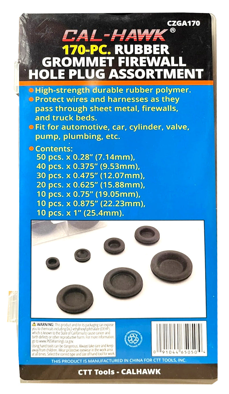 170PC RUBBER GORMMET FRWL HOLE PLUG ASST