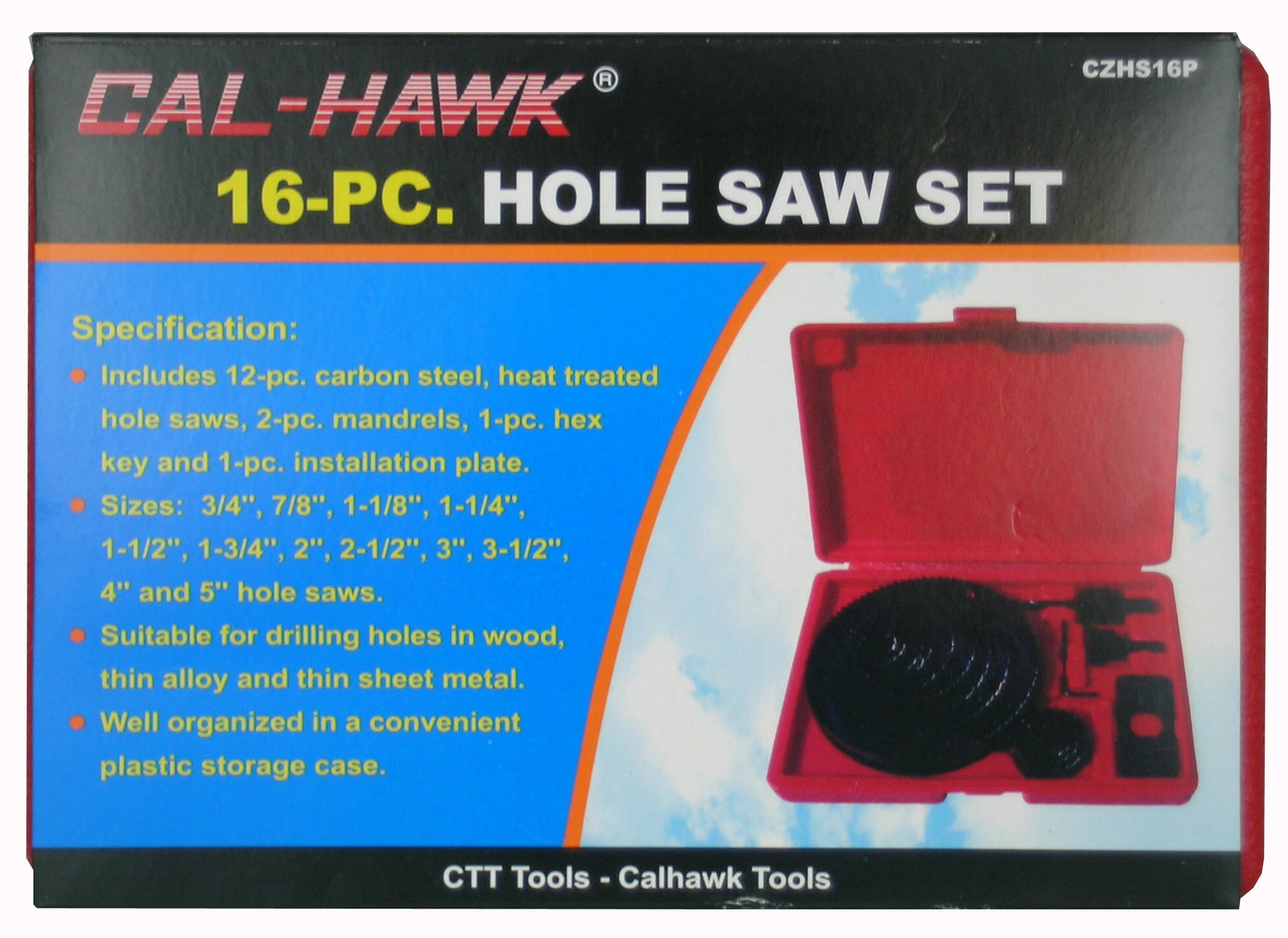 16PC HOLE SAW SET