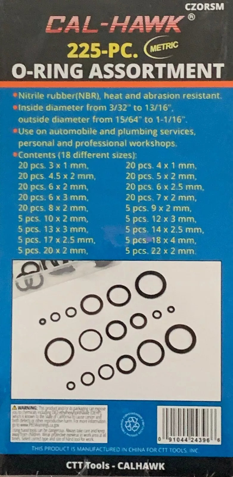 225 PCS M/M O RING SMALL SET