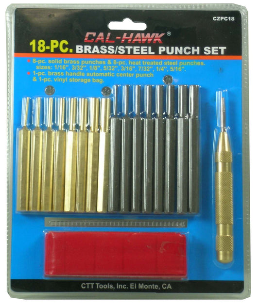 18PC BRASS/STEEL PUNCH SET