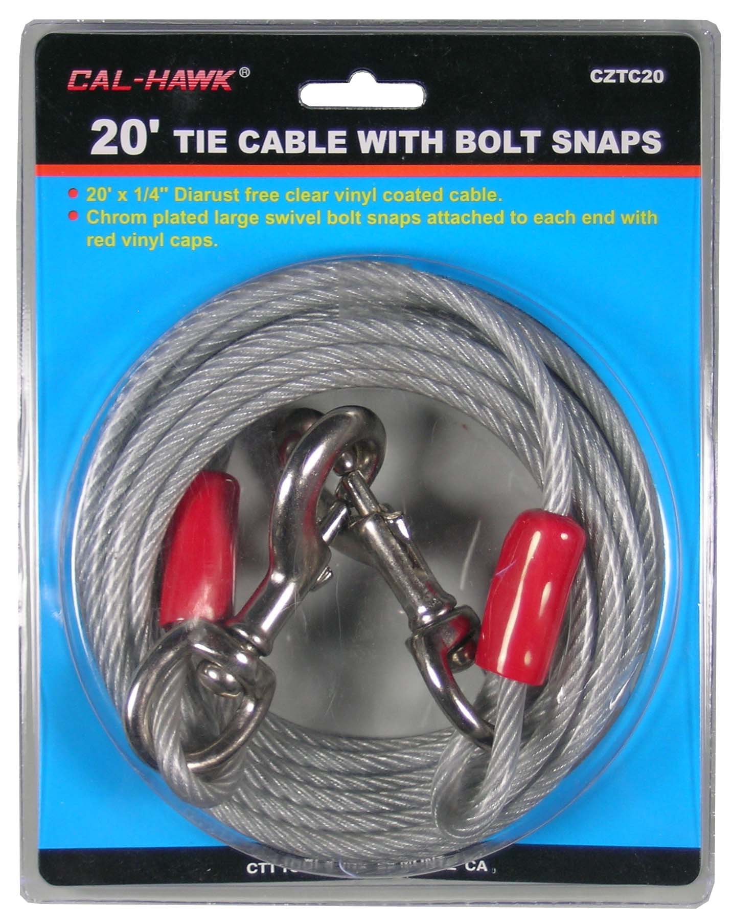 20' TIE OUT CABLE WITH BOLT SNAPS