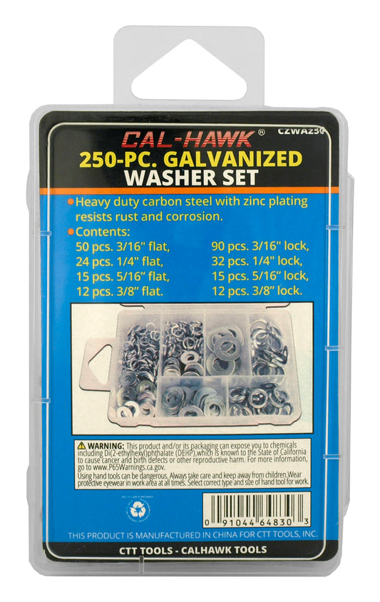 250PC FLAT & LOCK WASHER ASST GALVANIZED