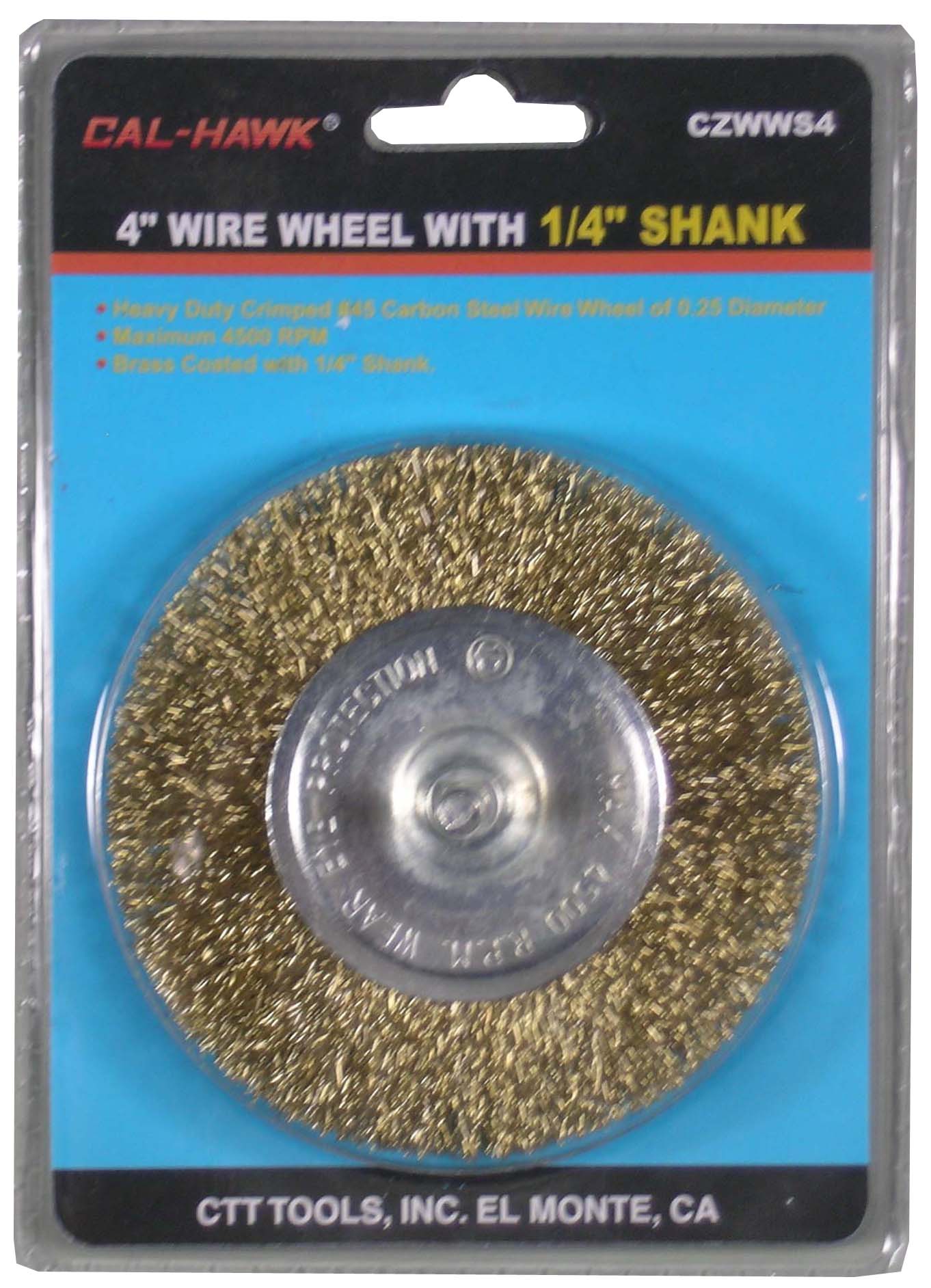 4" WIRE WHEEL WITH 1/4" SHANK