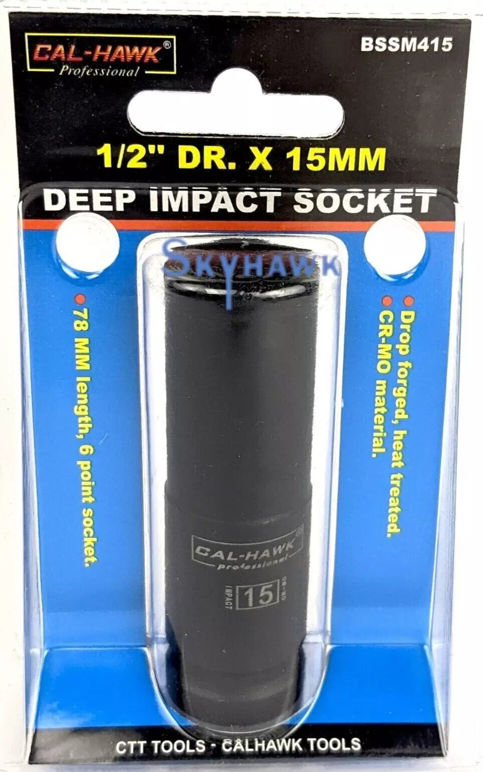 1/2"DR 15MM CR-MO DEEP IMPACT SOCKET